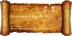 Steinmetz Karád névjegykártya